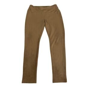 J.Mclaughlin Faux Suede Ankle Leggings Pants Womens Size L Camel Brown High Rise